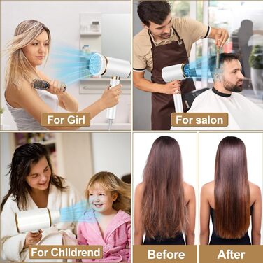 Професійний фен LURICO 2400W з іонізацією, 3 температурні режими, з насадкою-дифузором для салонного та домашнього використання