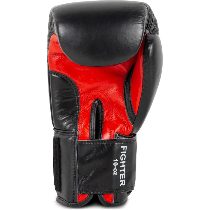 Боксерські рукавички BenLee з натуральної шкіри Fighter Black/Red, 16 oz, одинарні