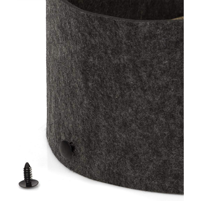 Кігтеточка для котів CanadianCat Owen XL, діаметр 50 см, сірий фетр, з хвилястим картоном