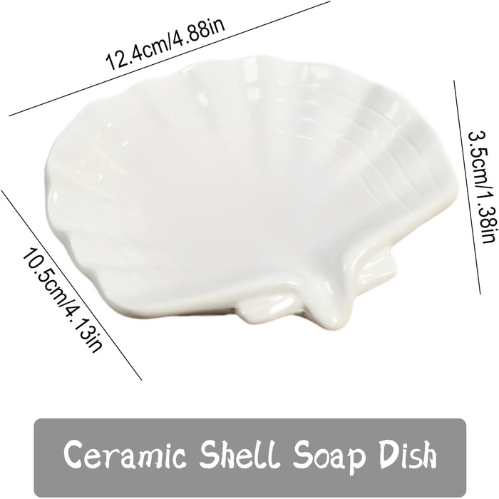 Керамічна мильниця з піддоном CHENKEE, 1 шт. Біла мильниця для душу, ванни, кухні, мийки