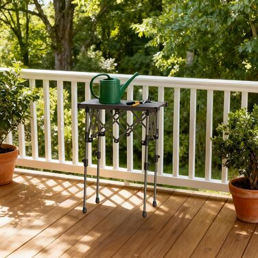 Складний кемпінговий стіл Anbte алюмінієвий 67x58 см, регульована висота (44/70 см), вантажопідйомність до 150 кг, з сумкою для зберігання - для пікніка, саду, балкону