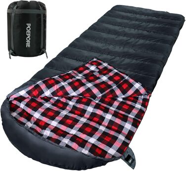 Сплячий мішок Poepore Outdoor Winter для дорослих, Extra Wide, 3-4 сезони, XXL, теплий бавовняний фланелевий ковдровий спальний мішок для кемпінгу, походів, пригод, 230*100см, 0°C (Сірий-R-Zip, -6°C)