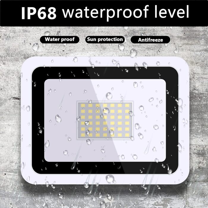 MIWATT LED Floodlights Outdoor 2 Pack, 50W LED Floodlight, Super Bright 4000LM Outdoor Floodlight 6000K Cool White IP68 Waterproof Outdoor Light, Outdoor Lamp for Backyard, Driveway, Doors, Garage, Hallway, Garden