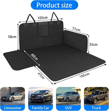 Захист для багажника автомобіля для собак, килимок для багажника, універсальний, водовідштовхуючий, сірий, 185x150 см