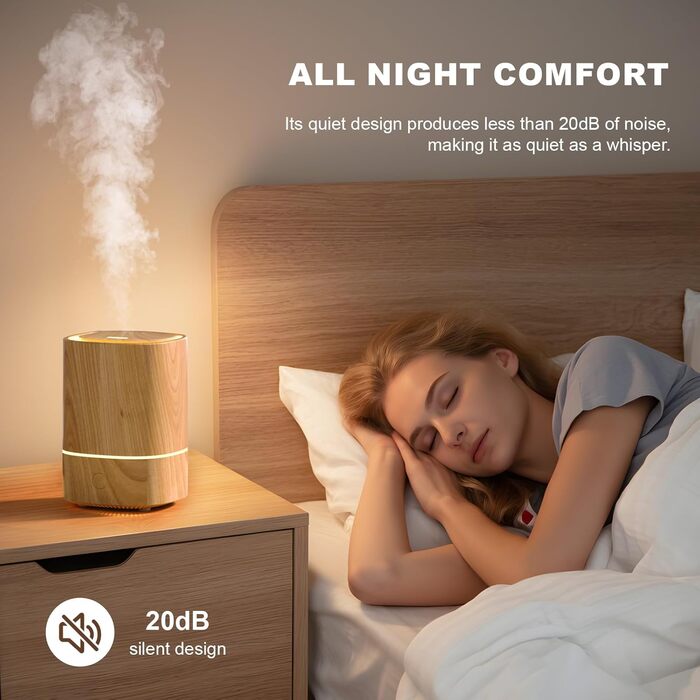 Дифузор ароматерапевтичний ультразвуковий 125мл, зволожувач повітря з LED-підсвіткою 7 кольорів, функція автовимкнення, для дому та офісу (Береза)