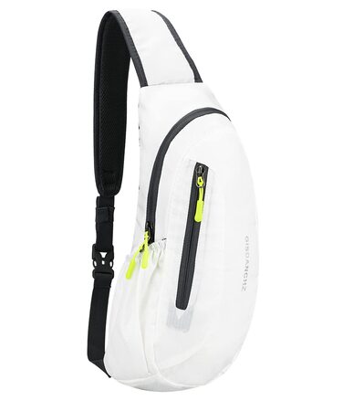 Водонепроникна нагрудна сумка-рюкзак з нейлону Gisdanchz для спорту та подорожей (біла, 41*21*10 см)