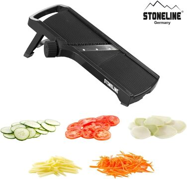 Набір для нарізання овочів STONELINE V з 9 частин: для нарізання слайсами, соломкою, кубиками, спіралями. З нержавіючої сталі, чорний.