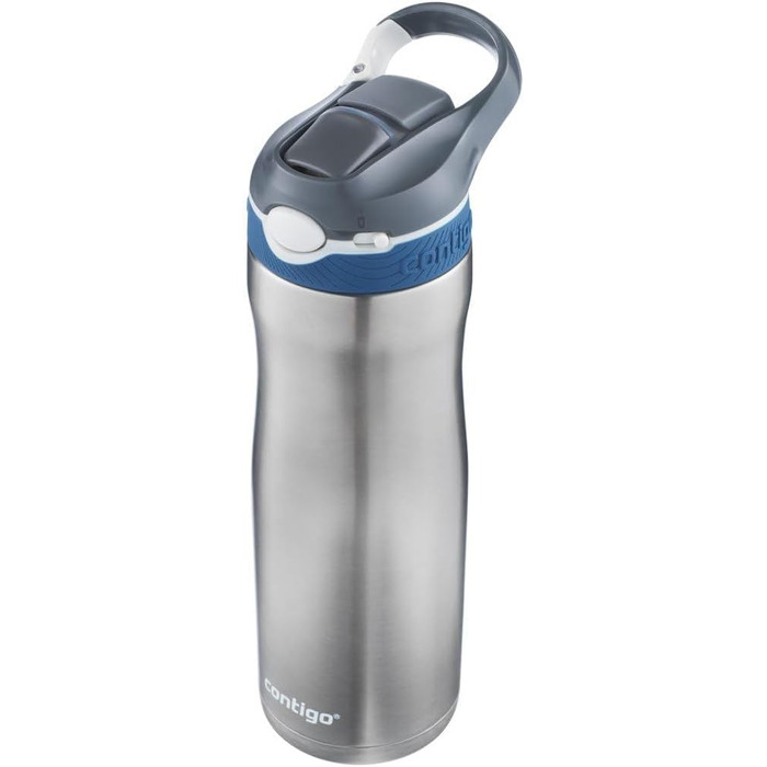 Contigo Ashland Chill Autospout Stainless Steel Water Bottle with Straw, Leak-Proof, Insulated Bottle for Sports, Biking, Hiking, 590 ml, Monaco