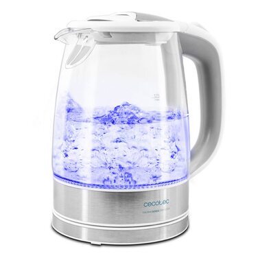Скляний електрочайник Cecotec ThermoSense 340 Clear, 2200 Вт, 1.7 л, з LED-індикатором та автоматичним вимкненням, прозорий