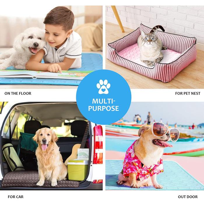 Килимок охолоджуючий для собак NIBESSER, самоохолоджуючий, літо, 100x70 см, сірий