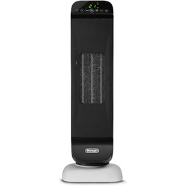 Керамічний тепловентилятор De'Longhi HFX25S20, 2000 Вт, 2 режими, дистанційне керування, таймер 24 год, функція Eco, термостат безпеки, білий/чорний