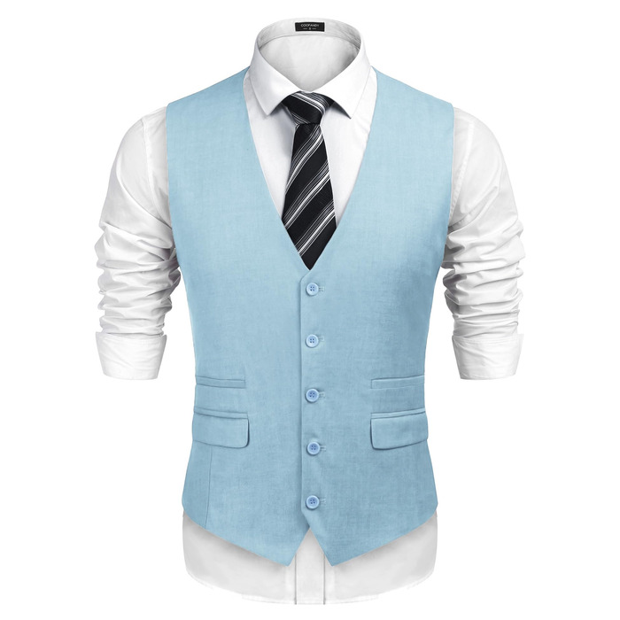 Костюм чоловічий Coofandy, приталений, для весілля (блакитний, XL)