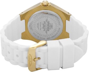 Жіночий кварцовий годинник Invicta Angel — 38мм, золотистий зі сталі, білий циферблат