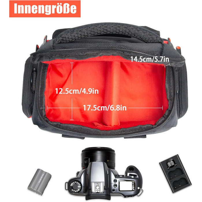 Сумка для камери FOSOTO - велика, універсальна, водонепроникна, сумісна з Nikon, Canon, Sony