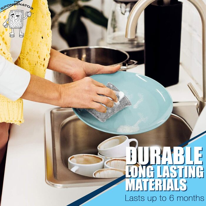 Kitchen scrubbing sponges – durable, scratch-resistant, sponges in 1 color – non-metallic multi-surface scrubbing sponge for quick cleaning. 12 pieces