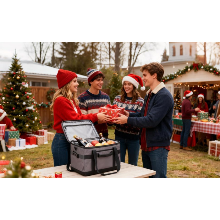 Термосумка TOURIT 32L сіра - ізольована, для пікніка, велика, складна, для транспортування продуктів