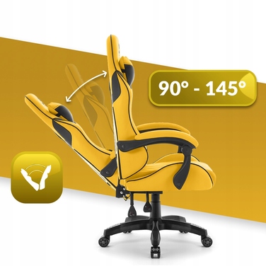 Ігрове офісне крісло Hell's Chair HC-1007 2.0 Yellow, обертове, екошкіра