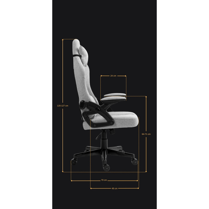 Ігрове крісло Delagear G 404, сіре, тканинне