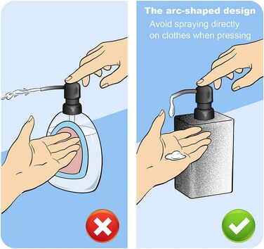 Дозатор для мила Suanti, 425 мл, з помпою з нержавіючої сталі, наповнюваний, квадратний, декоративний, для мила для рук, посудомийної рідини та лосьйону, стиль чорного мармуру