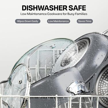 Набір посуду GOTHAM STEEL 12 предметів: каструлі та сковороди з антипригарним покриттям, кераміка, блакитний, без PFOA, від Шефа Даніеля Гріна