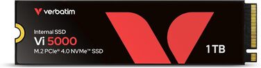 SSD Verbatim Vi5000 1TB NVMe M.2 - Швидкий накопичувач для ноутбука, чорний