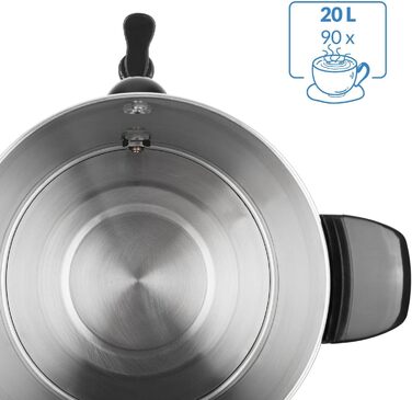 MONZANA® Glühweinkocher 6.8L with Tap, Drip Tray, Thermostat 30-110°C, Hot Beverage Dispenser, Stainless Steel, Preserving Pot, Punch Pot, Hot Beverage Machine (20 L)