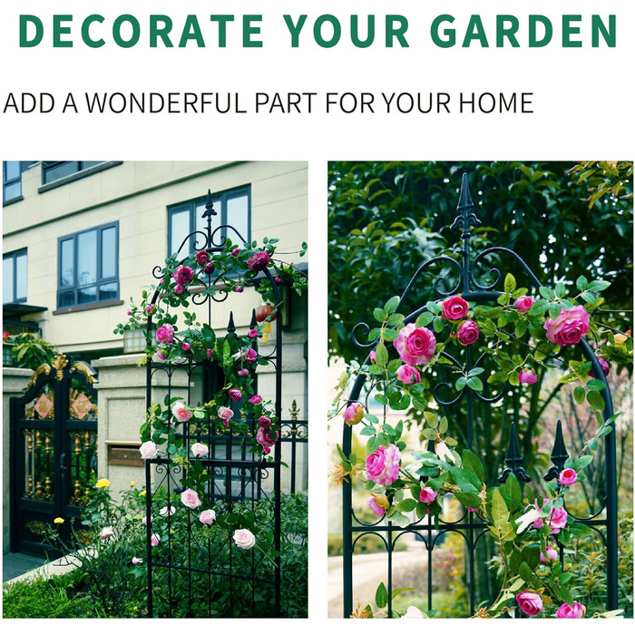 Садова решітка SCENDOR GARDEN 220x55 см із металу для витких рослин, опора для клематисів, троянд, ліан, для вуличного використання