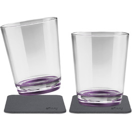 silwy® Non-Slip, Shatterproof Magnetic Drinking Cups (2-Piece Set) in Very Berry color, including two metal Nano-Gel pads for secure placement - perfect for camping and boating