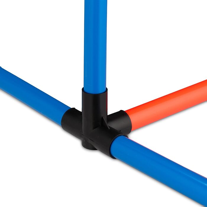 Набір для аджиліті для собак Relaxdays, 76 елементів, регульовані бар'єри, обруч, стійки для слалому, сумка, блакитний/помаранчевий