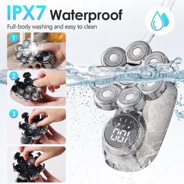 Електричний голєний апарат для чоловіків Glatzen, 5-в-1, вологостійкий, 8D, LED дисплей, набір для догляду