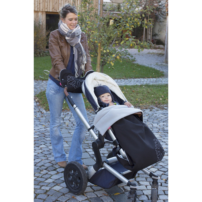 Термоковдра для дитячого візка ByBoom Softshell 70x100 см, універсальна, чорна/фуксія