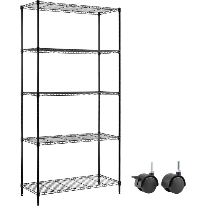 Nilpferd® Metal Wire Shelving Unit - 5 Shelves (89x39x179cm)