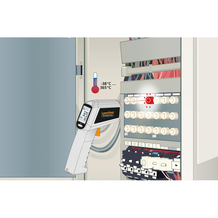 Лазерний термометр Laserliner ThermoSpot -38°C до 365°C, цифровий, з лазерним прицілом, Auto-Hold, MAX-дисплей