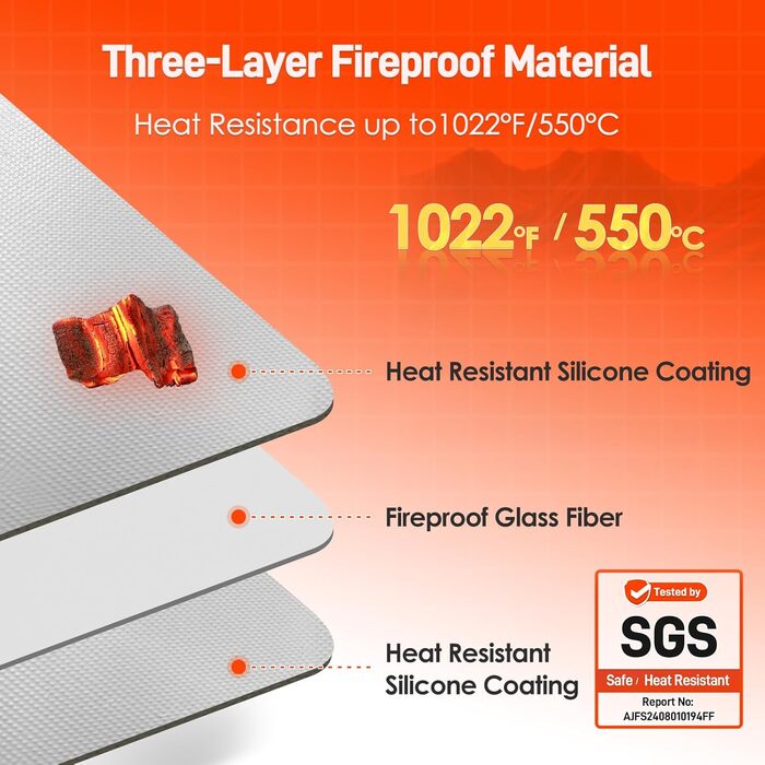 Термостійкий килимок під фритюрницю 2 шт. 40 x 45 см, 1 мм - захист від нагріву, для кухонних стільниць, масло- та водовідштовхувальний, легко миється (сірий, 40x60x0.1 см)