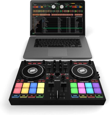 DJ контролер Reloop Ready - компактний 2-Deck для Serato DJ Lite, 16 RGB-падів, 9 режимів, FX-блоки, для ноутбука 13