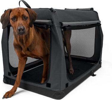 TrendPet TPX-Pro - Легка, розкладна переноска для собак з алюмінієвим каркасом (110 x 70 x 75 см, сіра)