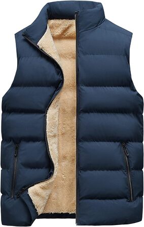 Чоловіча флісова жилетка з підкладкою, утеплена, тепла, з ізольованим утеплювачем, зимова жилетка-грілка для чоловіків, Softshell, для активного відпочинку, хайкінгу, терможилетка з блискавкою (XL, Синій)