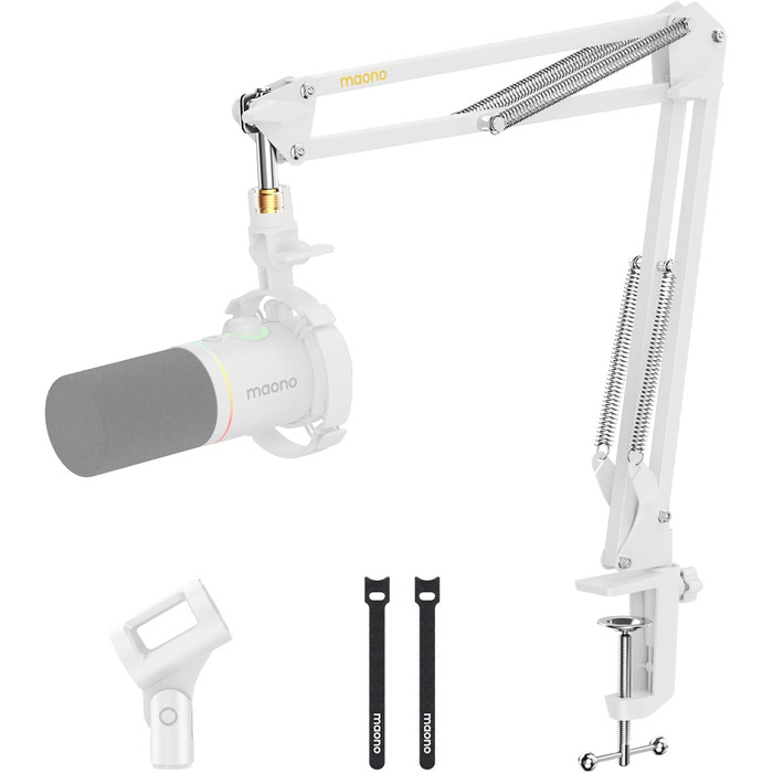 Мікрофонний тримач Maono BA20, чорний: регульований штатив для подкастів, геймінгу, стрімінгу та запису – з кріпленням до столу та адаптером 3/8' - 5/8'