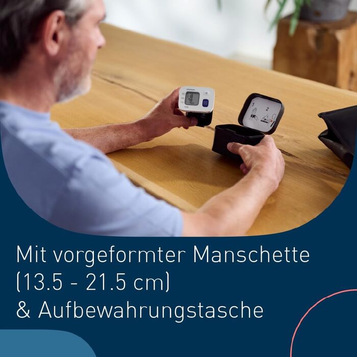 Тонометр автоматичний на зап'ясті OMRON RS4, перевірений Stiftung Warentest 11/2023, з пам'яттю, датчиком позиціонування та контролем посадки манжети