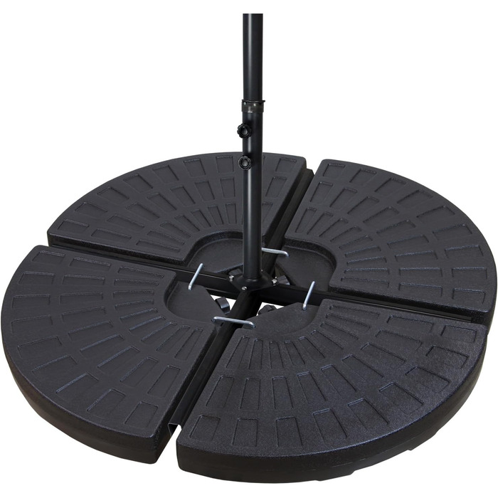 BB Sport parasol base for market umbrella, 4-piece, 52 liters / 85 kg parasol stand - fillable with water or sand