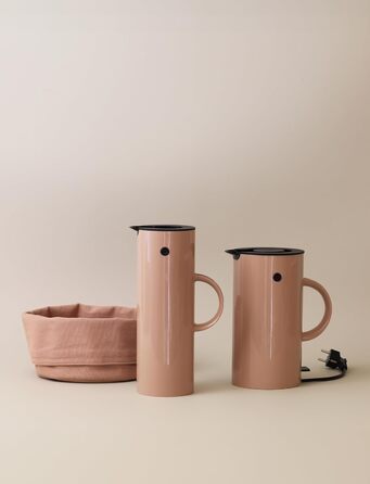 Термос Stelton EM77 - 1 л, з подвійними стінками, для гарячих/холодних напоїв, з скляною вставкою, магнітним затвором, гвинтовою кришкою, вінтажний дизайн (Heather)