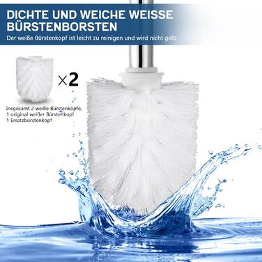 Набір для чищення унітазу FIISAYL з тримачем: щітка та підставка з нержавіючої сталі (сріблястий)