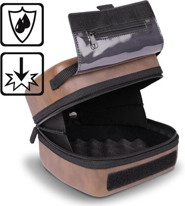 Чохол для DSLR-камери USA Gear з жорсткою обшивкою, захистом Eva, швидким доступом, м'яким інтер'єром та гумовим руків'ям (колір коричневий, веганська шкіра)