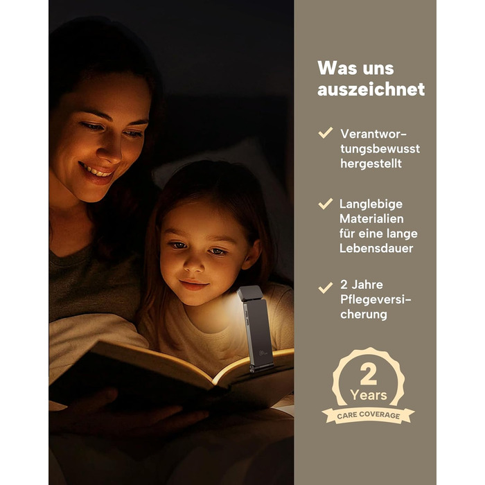 LED кріпильна лампа для читання 86lux - перезарядна, 3 кольори, регулювання яскравості, сіра