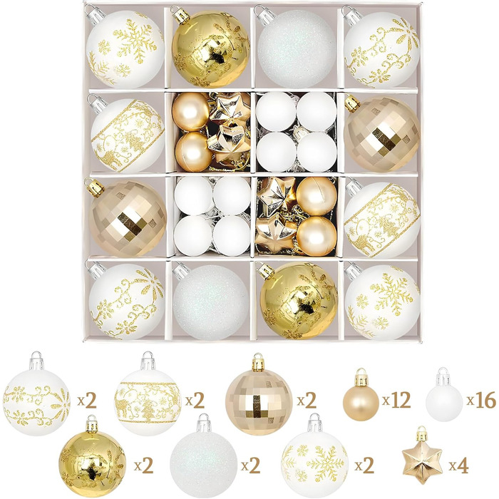 Набір прикрас на ялинку Гаоюн, 44 шт. - ялинкові кулі для святкування Різдва з родиною та друзями