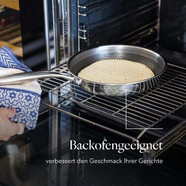 Набір сковорідок Florina Bratpfannen з нержавіючої сталі (20, 24, 28 см) | 3 шт. | 3-шарова конструкція | Алюмінієвий сердечник | Для духовки | Ергономічна ручка | Дзеркальний блиск | Для всіх типів плит | Aristo