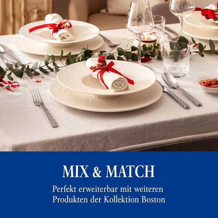 Villeroy & Boch – Boston Cutlery Set, 30 Pieces, 6 Place Settings, Dishwasher Safe, Stainless Steel, Flatware Set, Dinnerware Set, Fork, Knife, 30-Piece Cutlery Set, Stainless Steel Cutlery Set