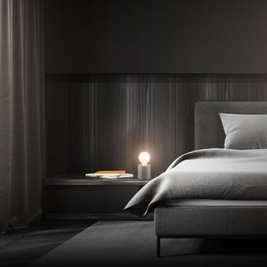 BRILONER Настільна лампа міні, ретро, вінтаж, кераміка, антрацит. Настільна лампа для спальні, кабінету, вітальні. E27, 10W, 10x9 см