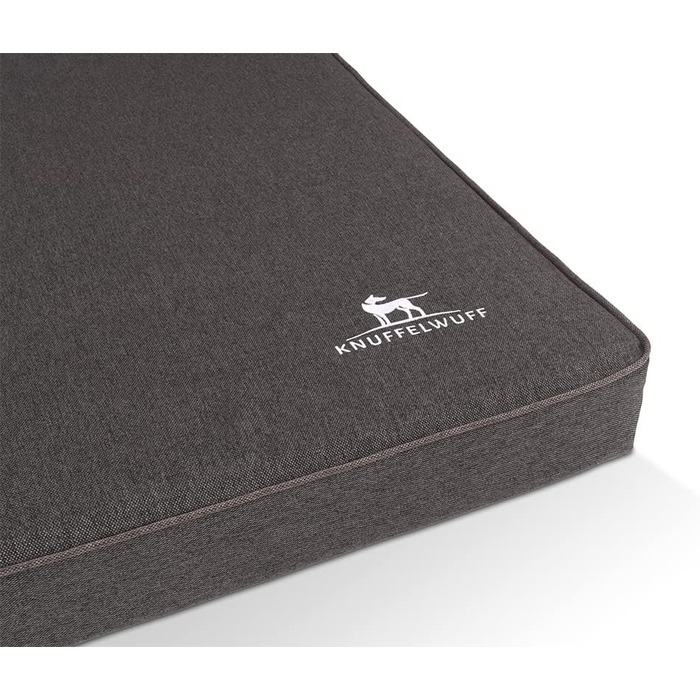 Ортопедичний лежак для собак Knuffelwuff Nantucket з велюру, ручної роботи, XL, 100 x 70 см, антрацит, знімний чохол, прання, для великих, середніх та маленьких собак