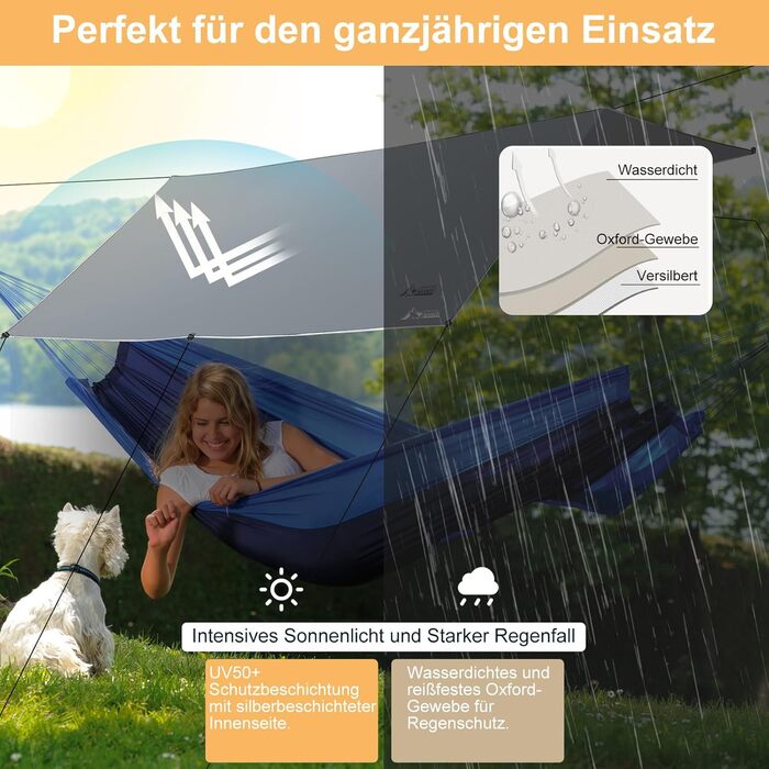 Тент для кемпінгу WADEO, 4x3 м, водонепроникний, з кілочками та стяжками, для пікніків та відпочинку на природі - Хакі (3,6м x 4,8м, Сірий)